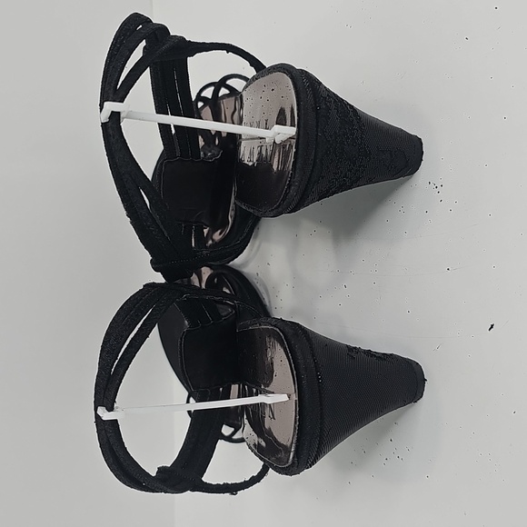 Women New York Transit Black Sandals with Strappy Gem Design, Size 8 - Picture 6 of 11